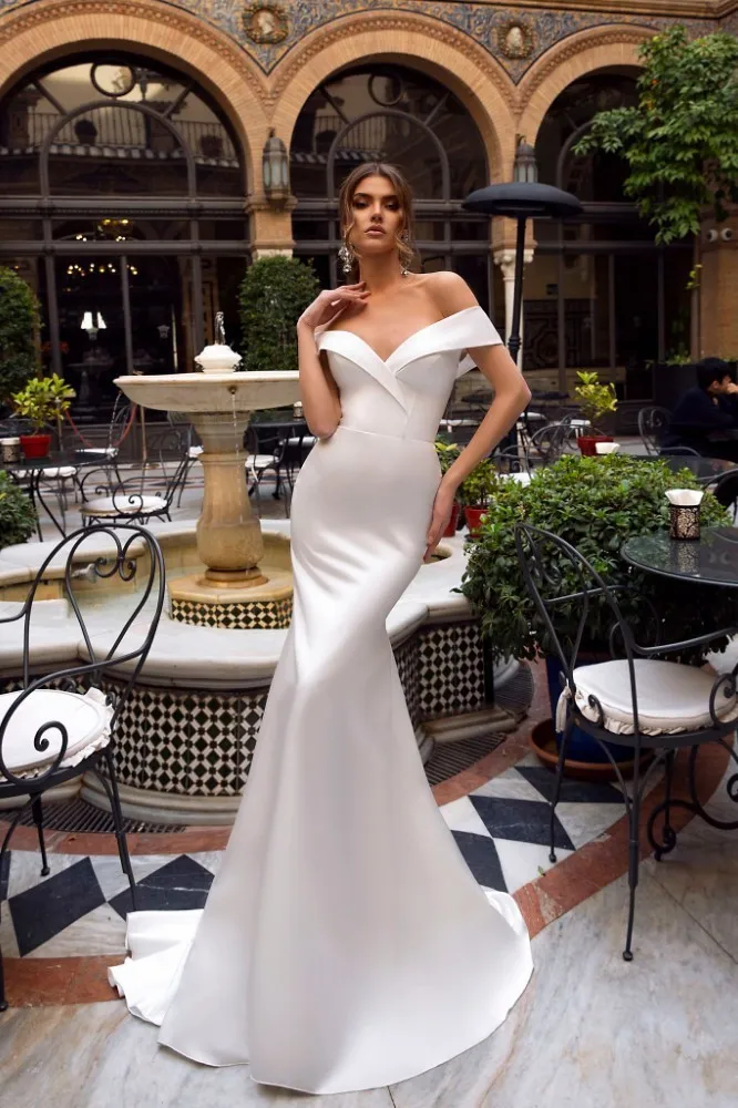 Женское атласное платье-Русалка Vivian's Bridal винтажное свадебное платье с