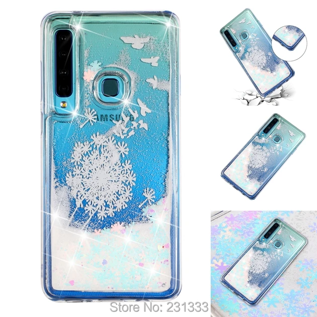 Мягкий блестящий чехол C-ku из ТПУ с жидким зыбучим песком для Samsung Galaxy A9 2018 A7 J6 S10 PLUS