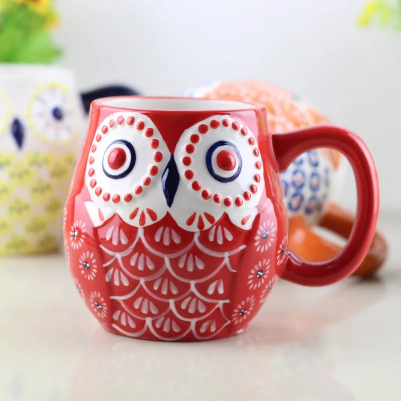 Kawaii Мультфильм Сова кофейные кружки керамические чашки Кружка для молока чайная