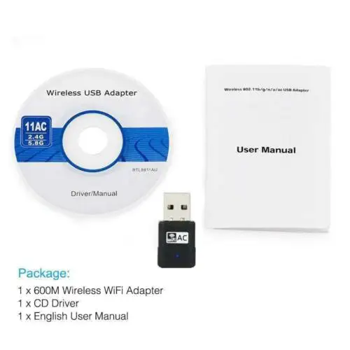 AC600 Wi Fi двухдиапазонный USB адаптер беспроводной приемник мини WiFi WLAN Беспроводной