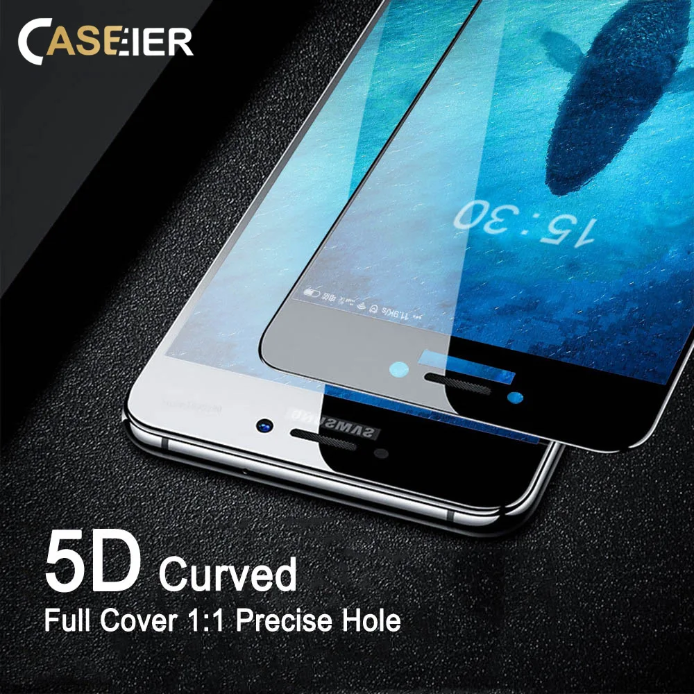 Caseier 5D изогнутое защитное закаленное стекло для samsung Galaxy A8 A7 A6 2018 2017 протектор