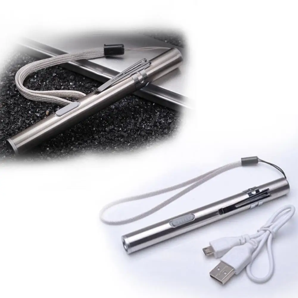 

Mini Pocket Pen Size Rechargeable LED Flashlight Mini Torch Waterproof Design Pen Hanging