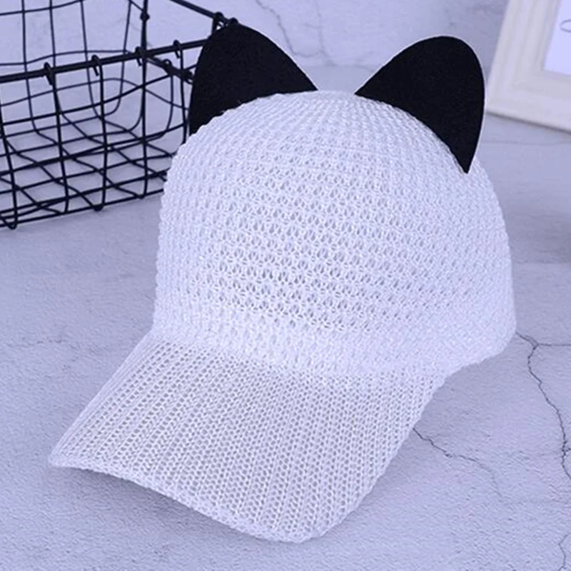 Весенне летняя модная шапка с милым котом шапки ушками женские бейсболки берет