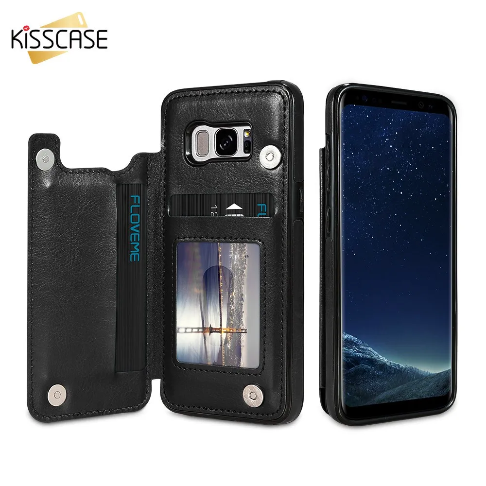 KISSCASE бумажник в стиле ретро из искусственной кожи чехол для samsung S8 S9 S10 плюс со
