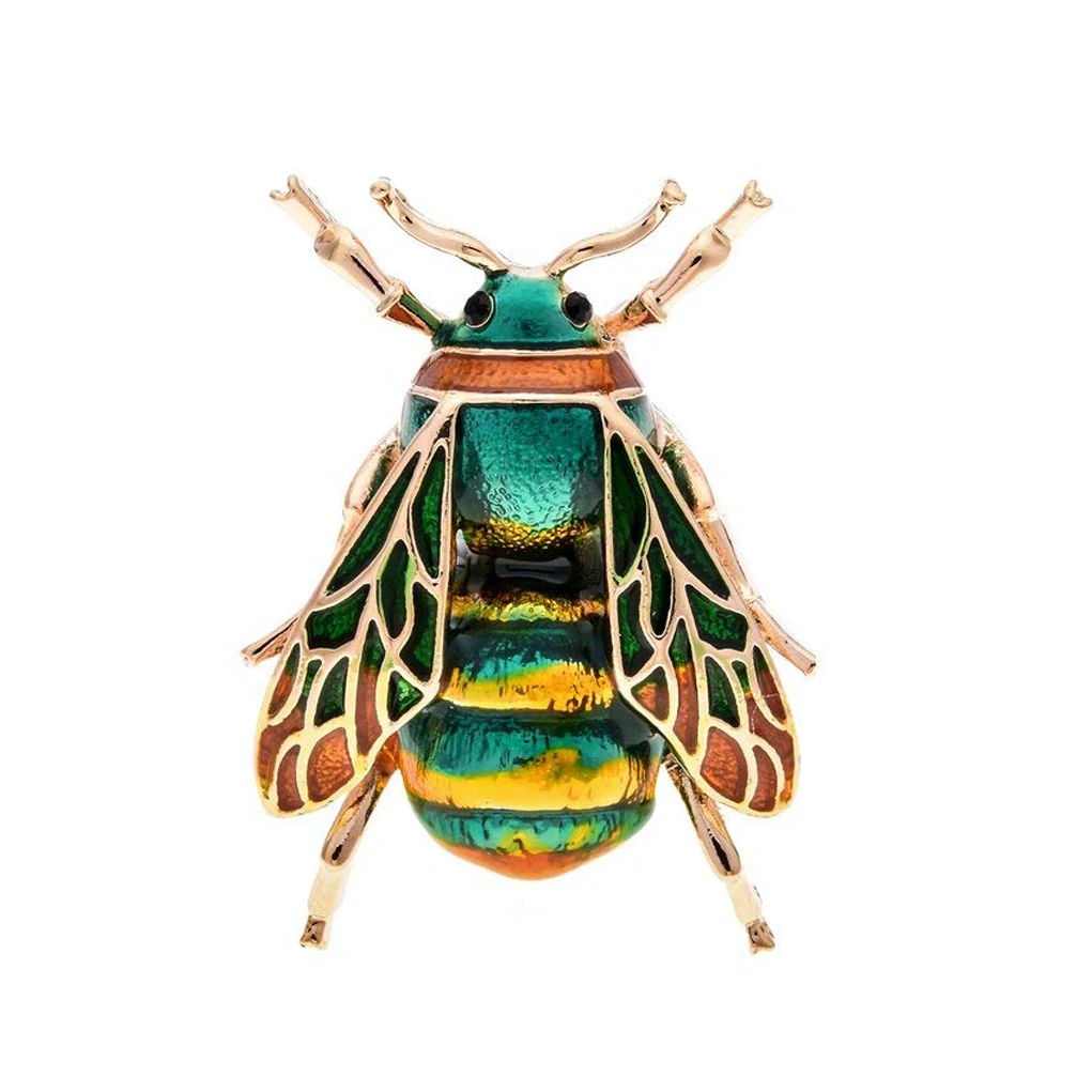 

Hot Sale Fashion Natural Insect Animal Enamel Brooches Bee Alloy Pins Vintage Jewelry for Women,bee