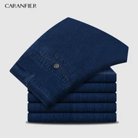 caranfier mens jeans designer high quality classic denim pants summer baggy 2019 new stretch jeans men fashion elasticity jeans