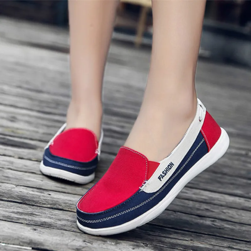 Dropshipping Women Canvas Shoes Woman Ladies Casual Lady Loafers Women's Flats Slip on Tenis Feminino Zapatos | Обувь