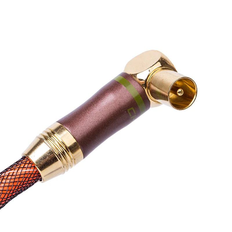 Choseal HD tv RF кабель 1 5 м RCA штекер 90 градусов Позолоченный разъем 75 Ом коаксиальный