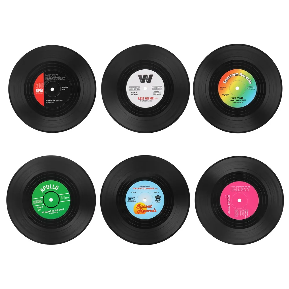 HOOMIN 6 шт./компл. кофейная чашка для напитков коврик подставки ретро CD моделирующая