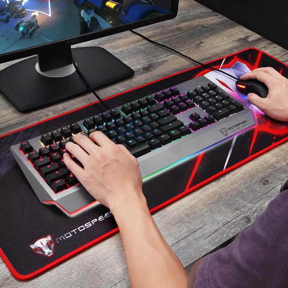 MOTOSPEED CK99 RGB механическая клавиатура анти-призрак 12 световых эффектов Outem/вишневый