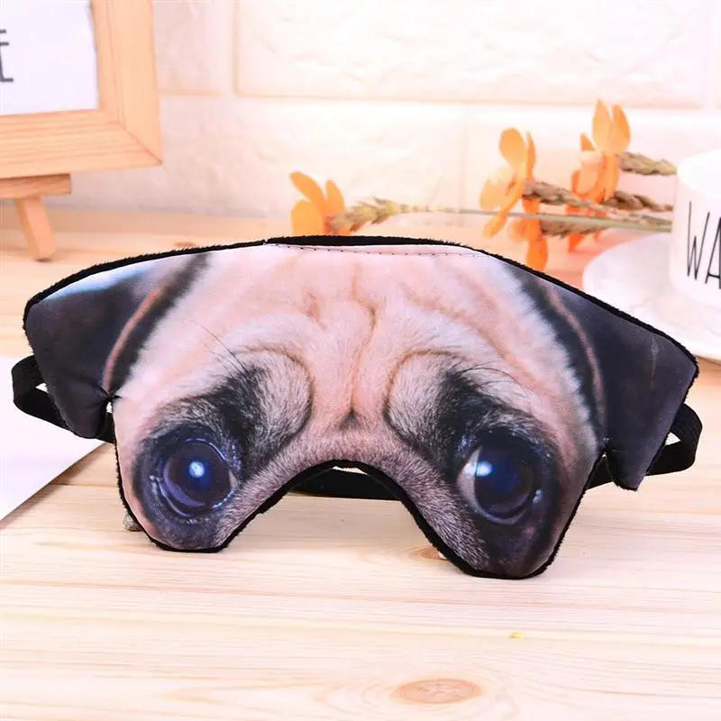 3D собака шаблон маска для глаз Забавный оттенок Nap Обложка повязка на глаза для сна маска повязка на глаза очки для сна(Мопс