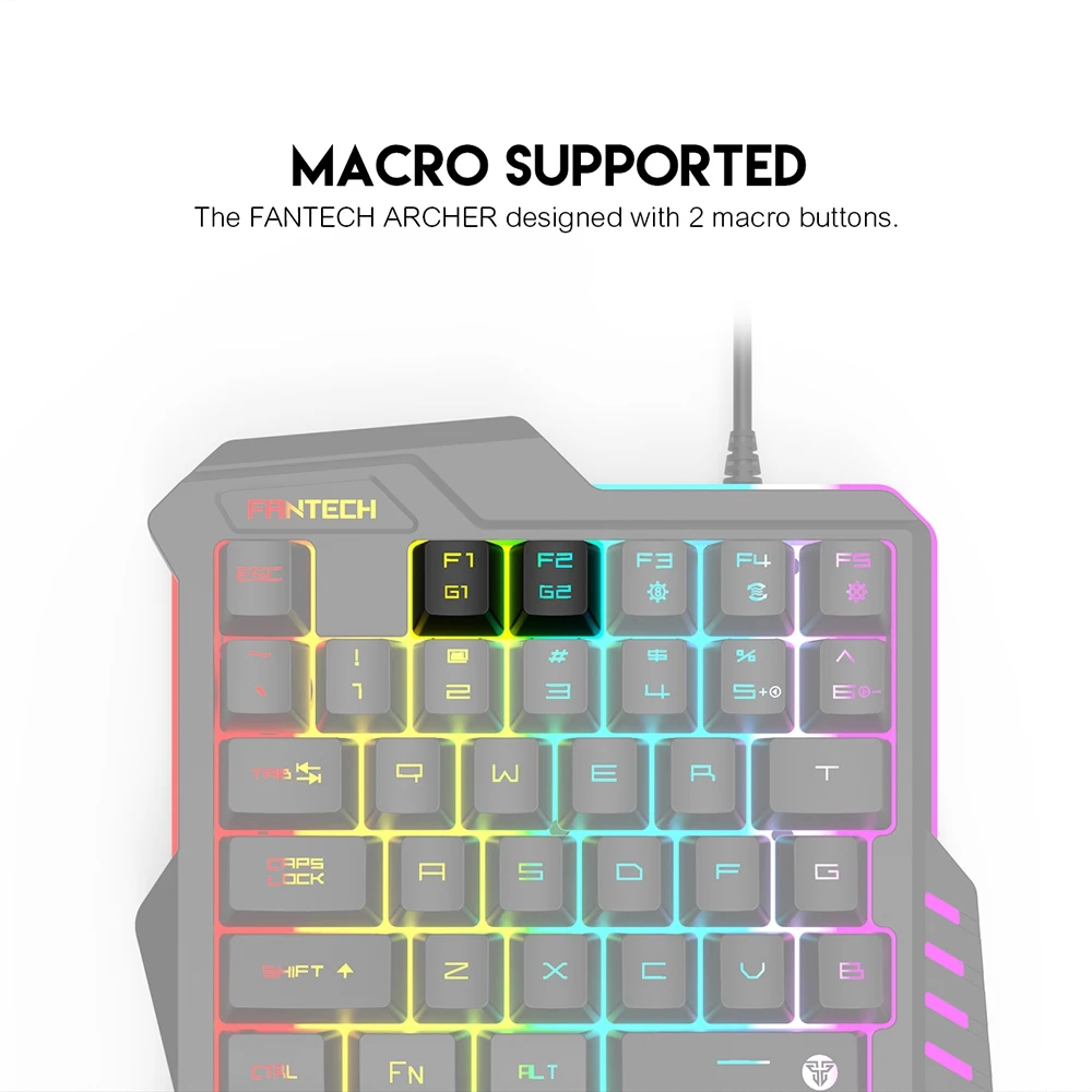 OPQ Fantech K512 Rgb подсветка 35 клавиш эргономичная Игровая Usb Проводная Механическая
