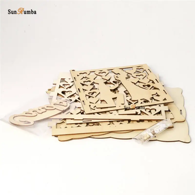 Рустикальная коробка для свадебных карт DIY с замком Подарочная денежная со