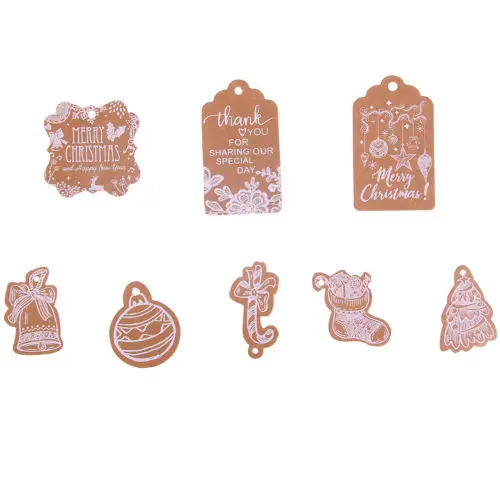 25PCS Xmas String DIY Christmas Hang Tags Painted Handmade Decor Gift Bookmark Festival Card Hot New | Дом и сад