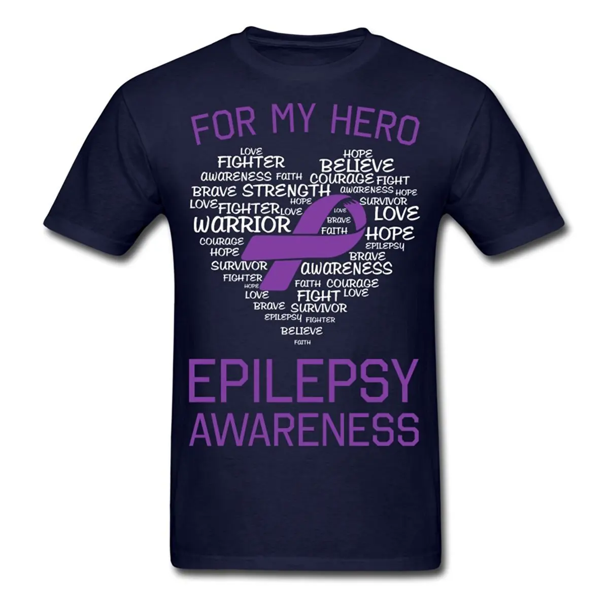 Крутые футболки с круглым вырезом Epilepsy Awards For My Hero мужские коротким рукавом из