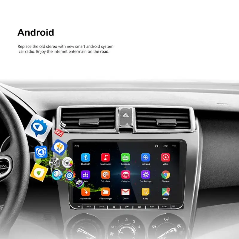 Автомобильный мультимедийный плеер 9 дюймов 2 Din Android 8 1 GPS навигация радио Bluetooth