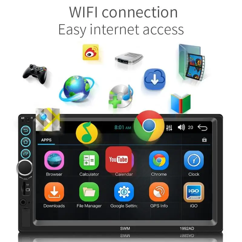 7 дюймов сенсорный экран автомобильный мультимедийный плеер RDS видео MP5 Android