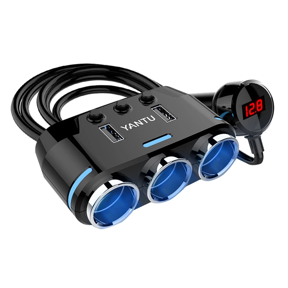 3 в 1 двойной USB цифровой дисплей автомобильное зарядное устройство прикуриватель