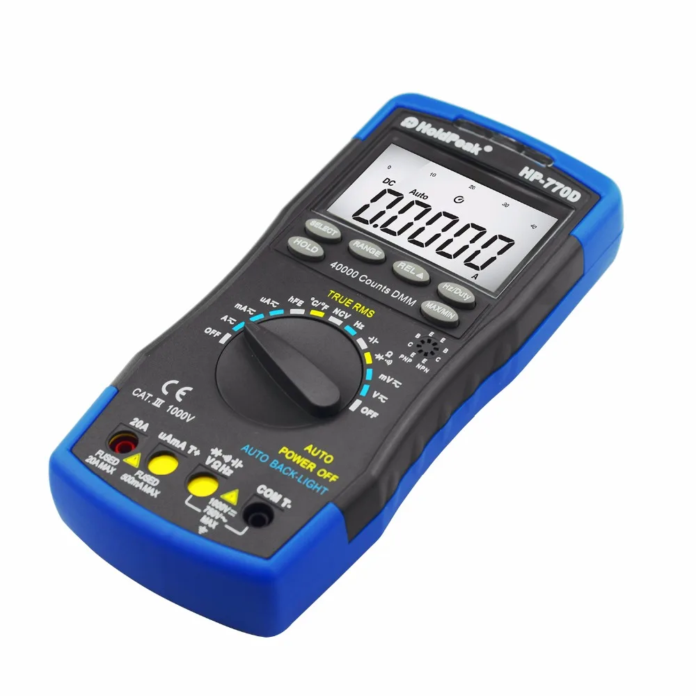 HoldPeak Цифровой мультиметр HP-770D Авто Диапазон True RMS 40000 отсчетов бесконтактная