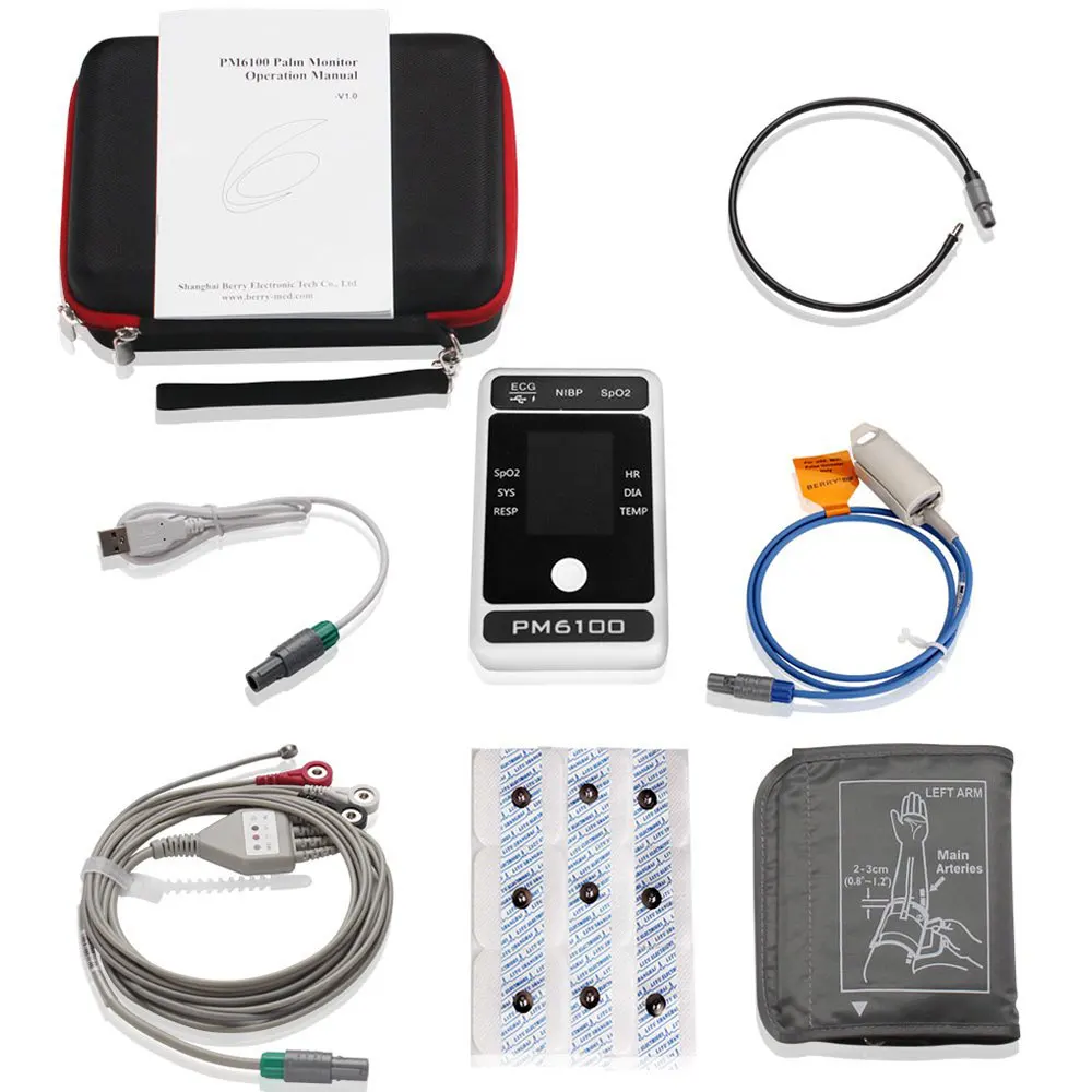 Тип ЖК-экрана Шесть Параметров Bluetooth ЭКГ кровяное давление пульсометр дыхания |