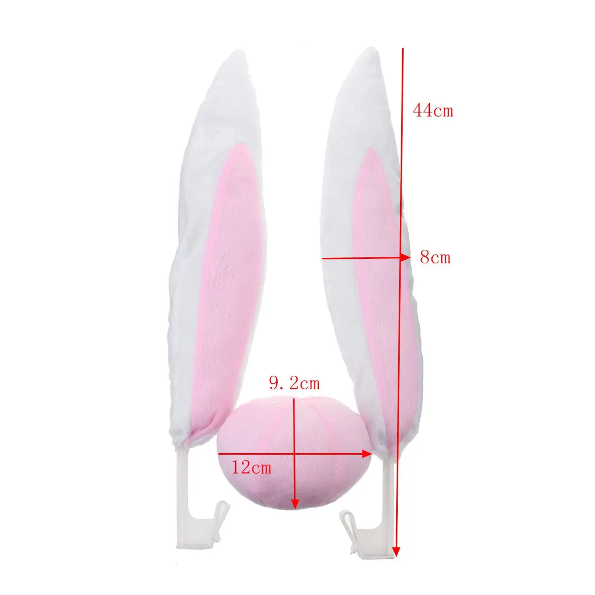 

Auto Christmas Decoration Pink Rabbit Ears with Nose Ornament Toys Car Decor Cover Sticker For Children Kids Gift
