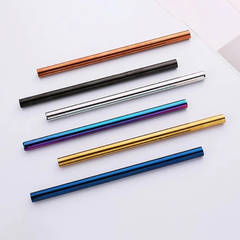 Серебряная нержавеющая сталь пищевая 304 металлическая солома из нержавеющей