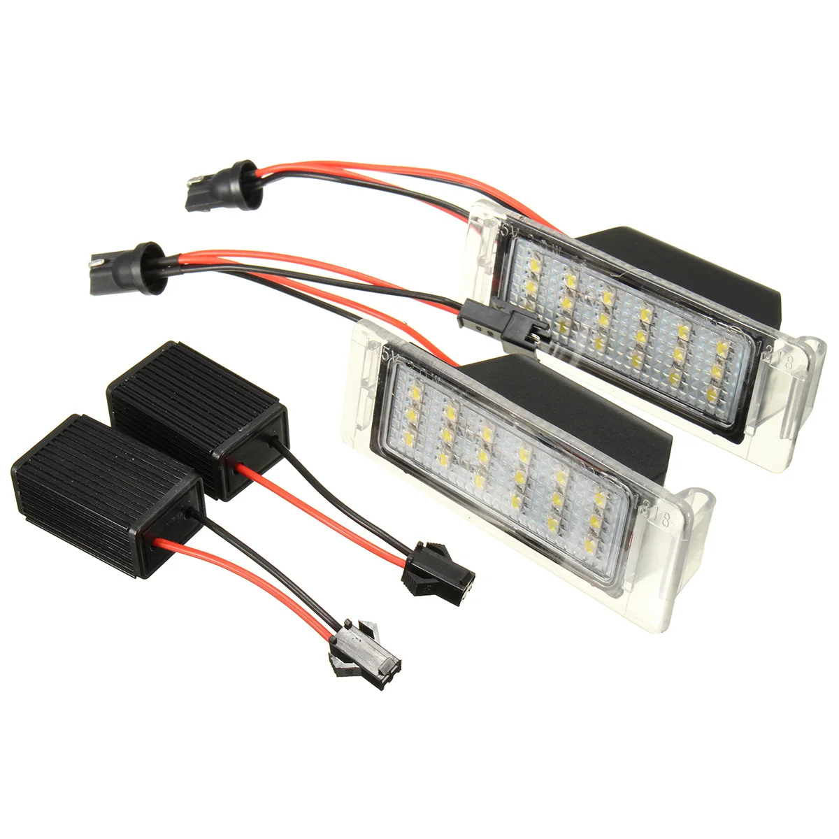 2 шт. белые светодиодные лампы 3 Вт 18 SMD для номерного знака | Автомобили и