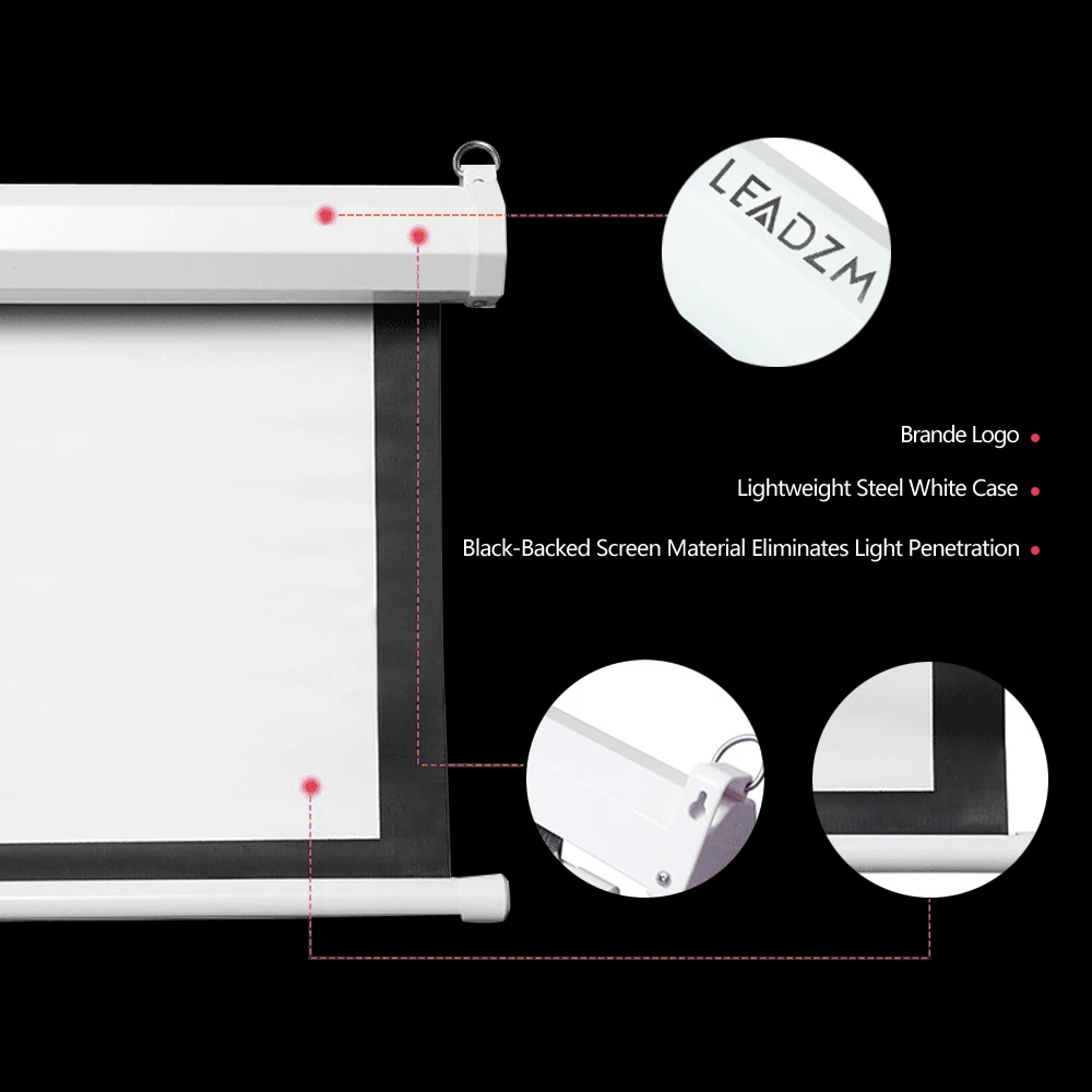 Leadzm 92 &quot16:9 80&quot x 45 &quotсмотровая площадка моторизованный проектор экран с пультом