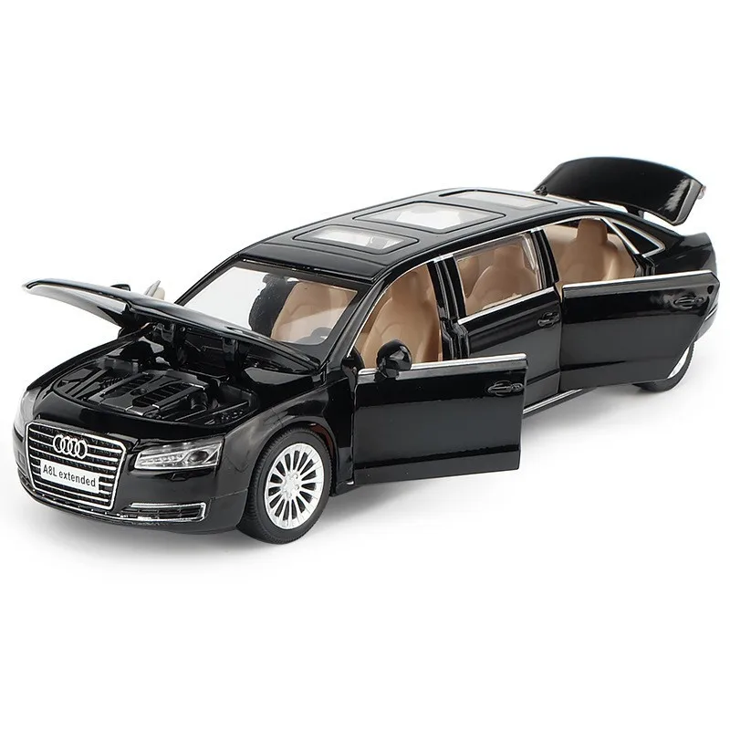 1:32 Масштаб Audi A8L литая под давлением модель автомобиля металлическая игрушка A8 автомобиль со звуком и светильник Детский развивающий подарок на день рождения игрушка