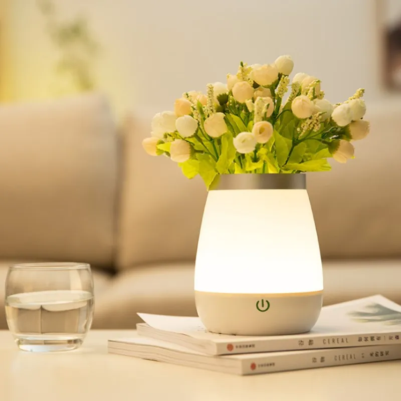

Светодиодная лампа-ваза, перезаряжаемая настольная лампа, для дома, гостиной, спальни, роскошная декоративная ваза, лампа с цветами, умное с...