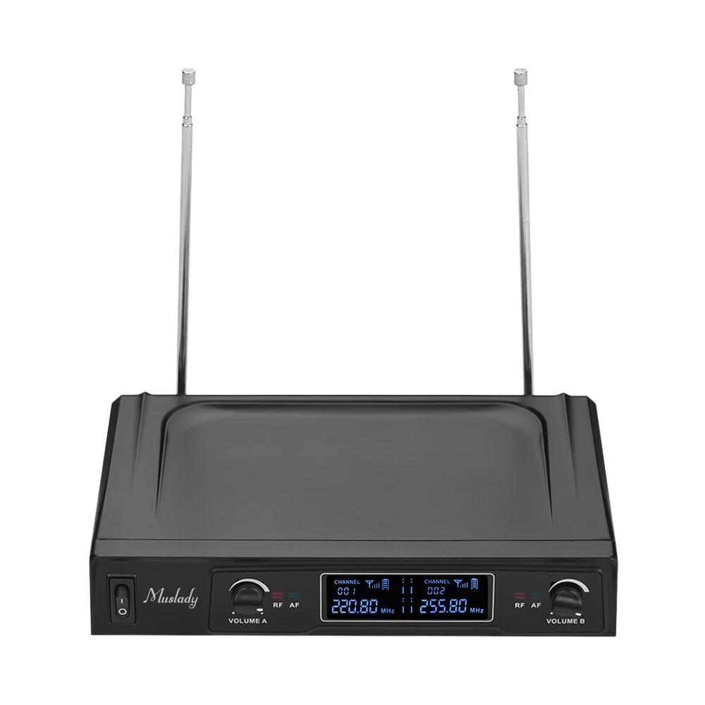 Muslady V1 VHF Беспроводная микрофонная система 2 ручные микрофоны и 1 приемник с ЖК