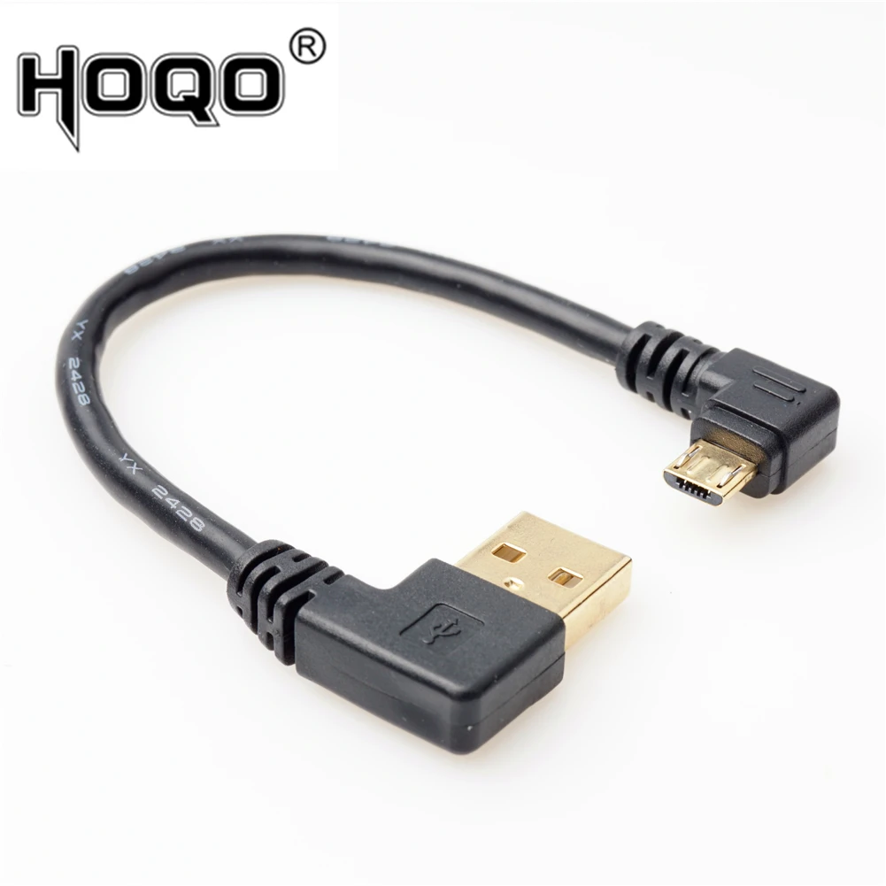 

High quality 15cm short 90 degree Left angle USB Type A male to Micro USB Male Right angle data charge cable cord