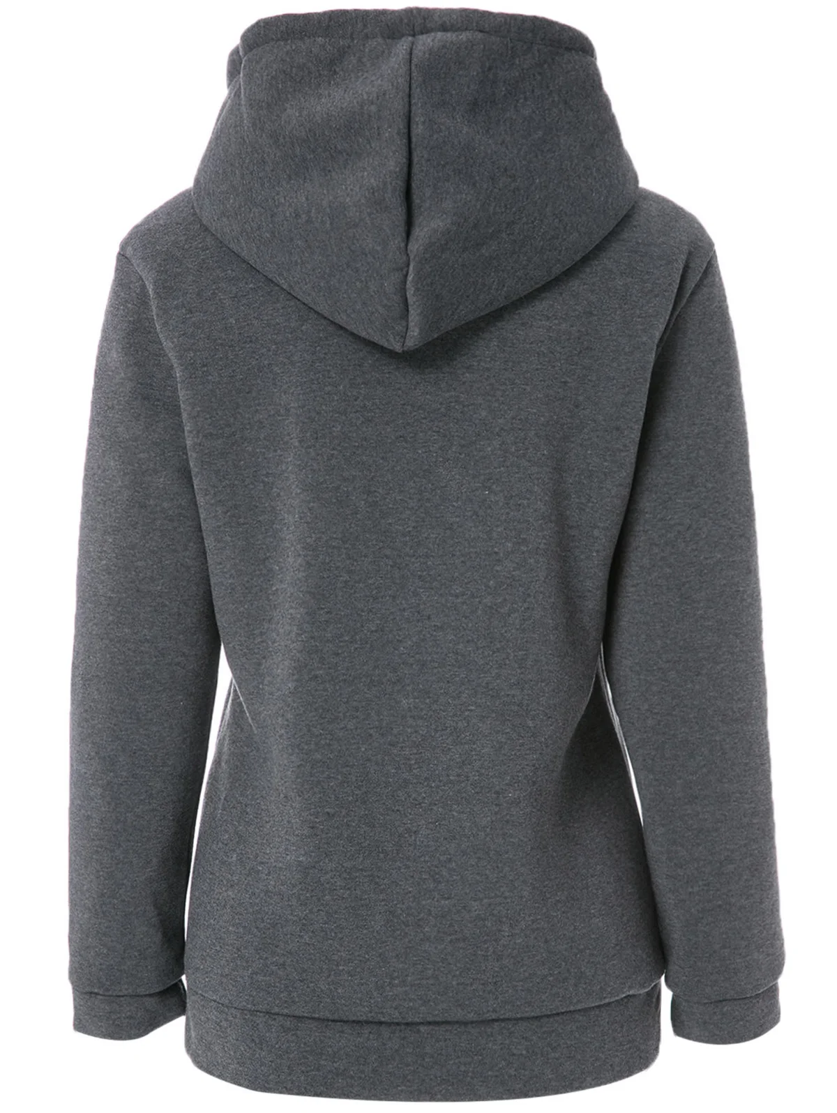 Wipalo Women Stylish Long Sleeves Solid Zipper Up Flocking Hoodie Pocket Embellished Hooded Casual Sweatshirts M Size | Женская одежда