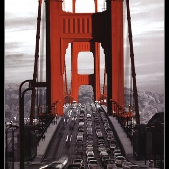 Golden Gate Bridge Laminated &amp Framed Poster (24 x 36) | Дом и сад