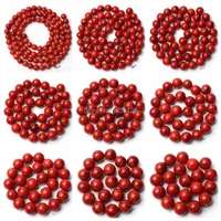 high quality red grass coral stone bracelet necklace jewelry loose beads 15 inch 468101214161820mm wj193