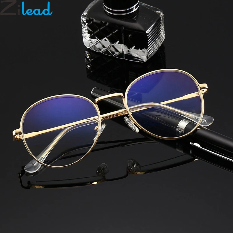 

Очки Zilead в металлической овальной оправе для мужчин и женщин, аксессуар для чтения с прозрачными линзами с защитой от сисветильник, для прес...