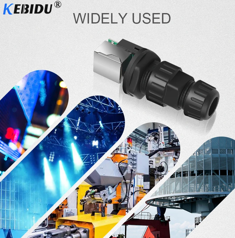 KEBIDU RJ45 CAT5 CAT6 розетка панель крепление IP68 Водонепроницаемые провода Разъемы