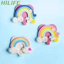 HILIFE милые фантазийные крючки в форме радуги для украшения спальни, настенные крючки для ключей, сумки, вешалка для одежды, самоклеющиеся настенные крючки, сильное всасывание