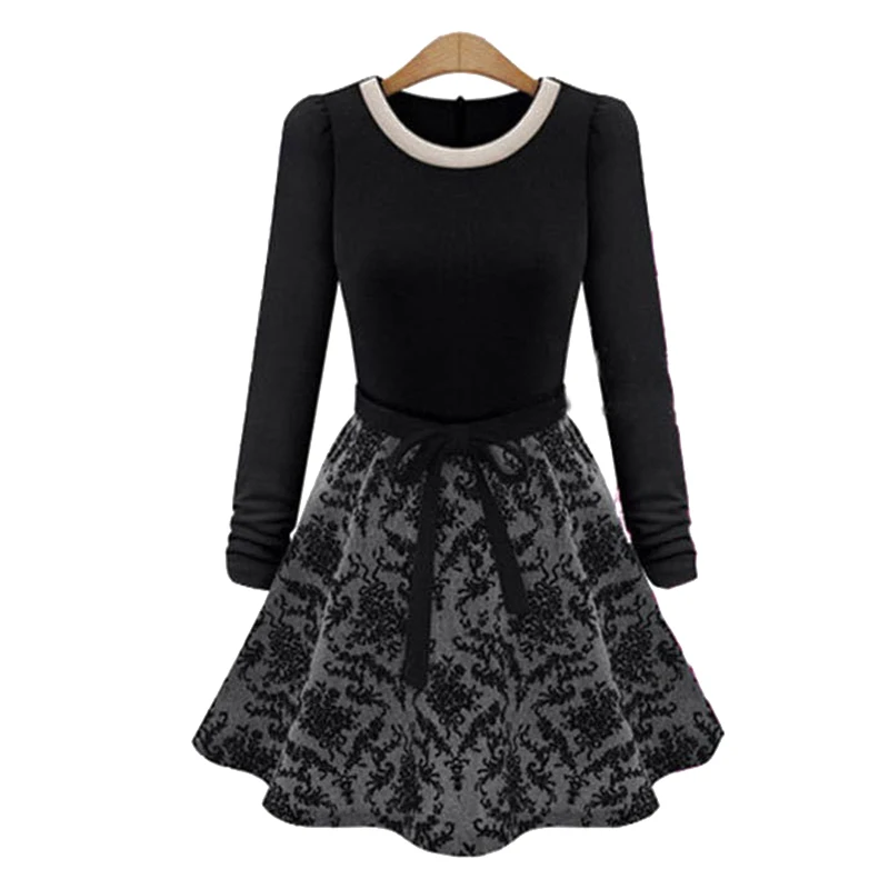 Женское платье на шнуровке VESTLINDA стильное разноцветное трапециевидной формы с