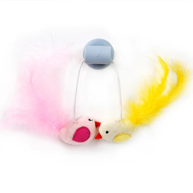 New Toys for cat Bird Feather Catnip Bell Toy Creative Cat Glass Window Sill Sucker | Дом и сад