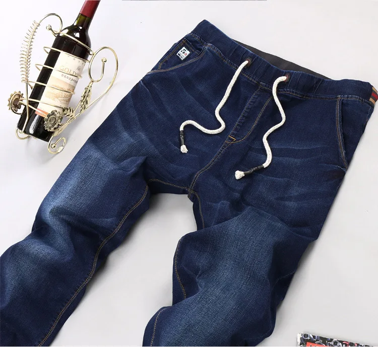 QMGOOD мужские джинсы на резинке брюки летние мешковатые хип-хоп 2017 модные