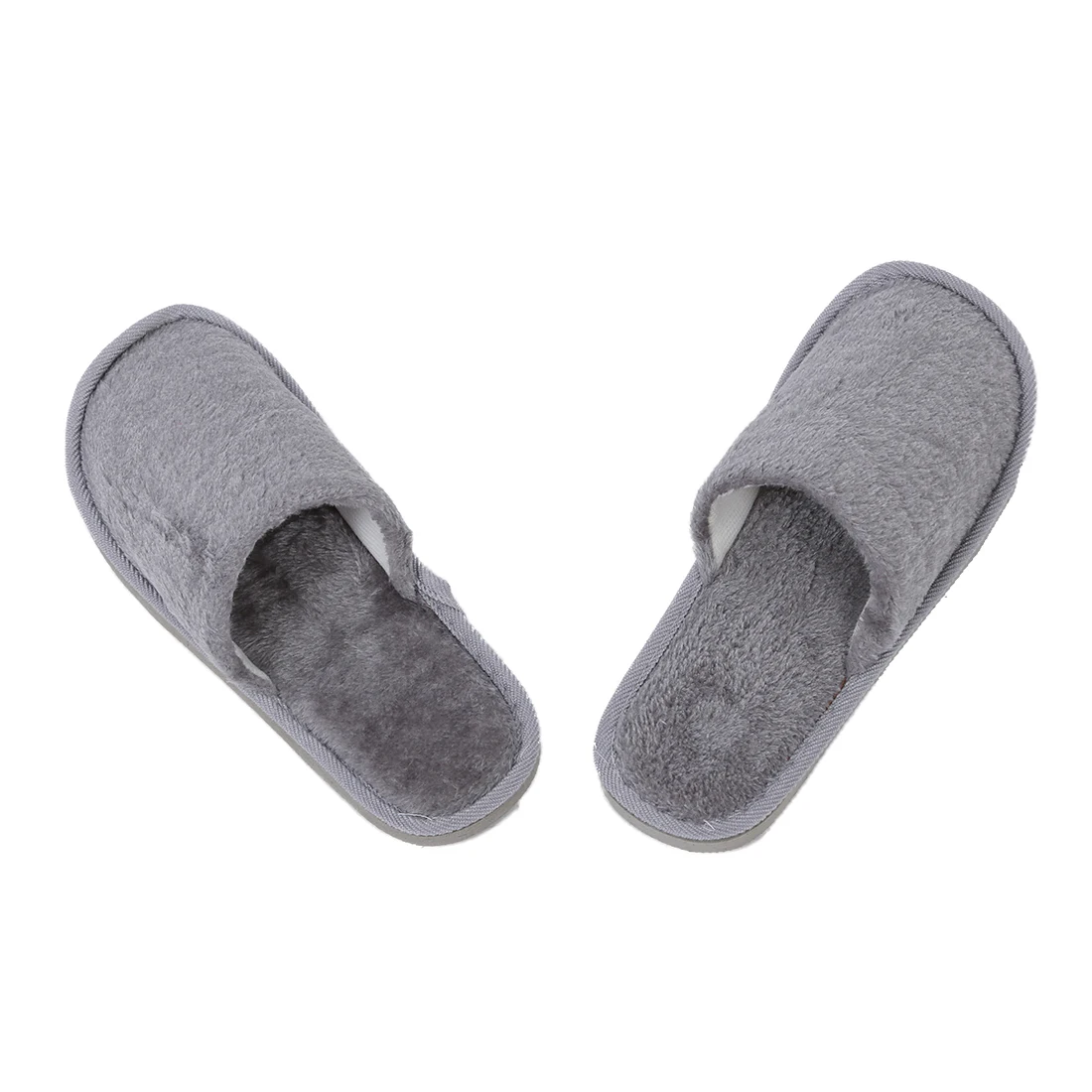 Men Gray Fleeces House Soft Winter Warm Slippers UK 8.5 for Feet Length 27 cm |