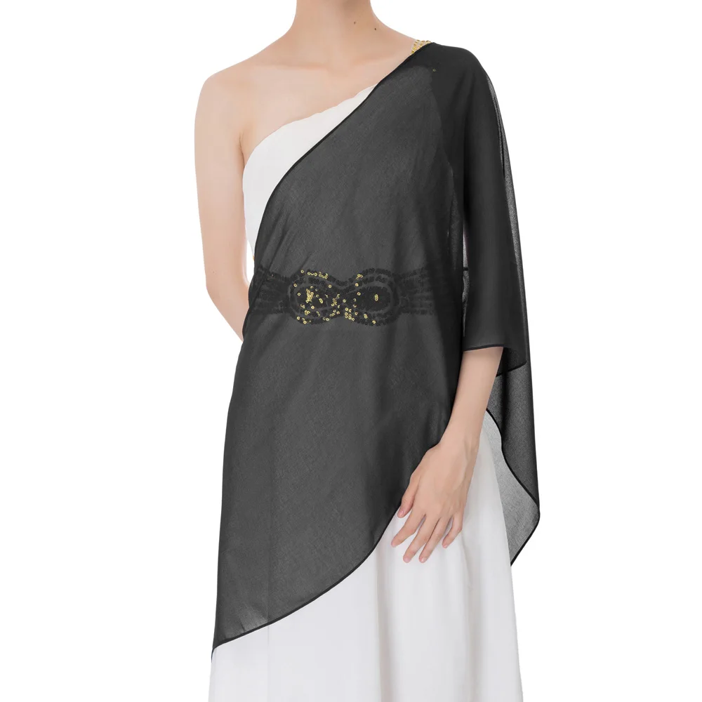 Женские прозрачные шифоновые Свадебные вечерние Свадебная шаль мягкие платок