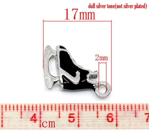 Милые 10 серебряных цветов Эмаль скейт обувь Шарм Подвески (B10440)|pendant tiger|pendant traypendant
