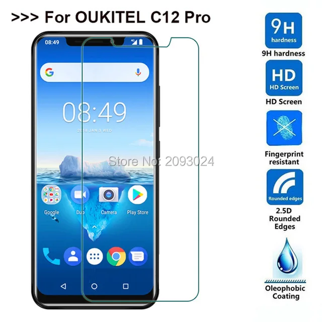 Закаленное стекло с полным покрытием для Oukitel C12 профессиональная защитная