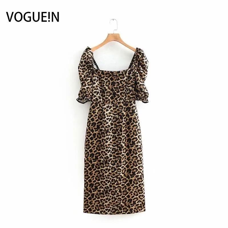 VOGUEIN новое женское сексуальное леопардовое платье с леопардовым принтом и
