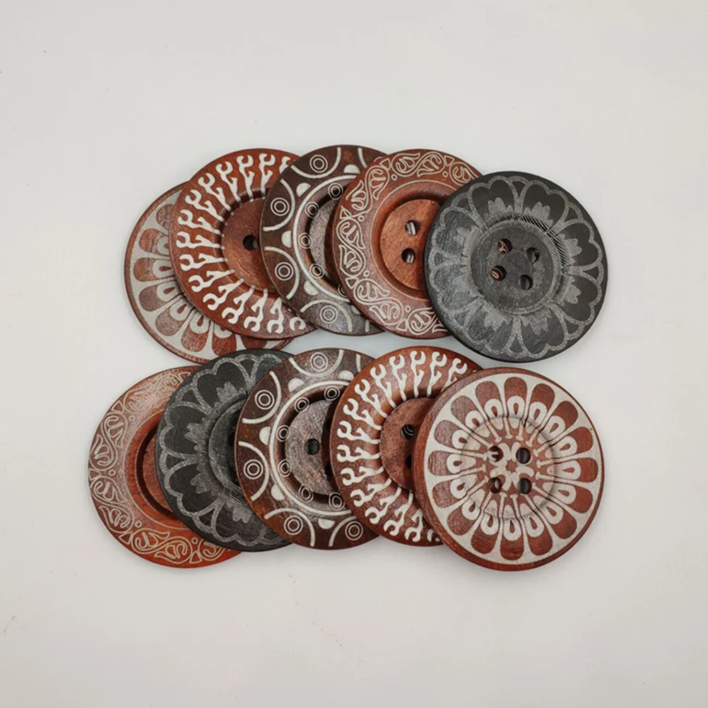 Резные пуговицы большого размера в стиле ретро с 4 отверстиями 6 см | Дом и сад