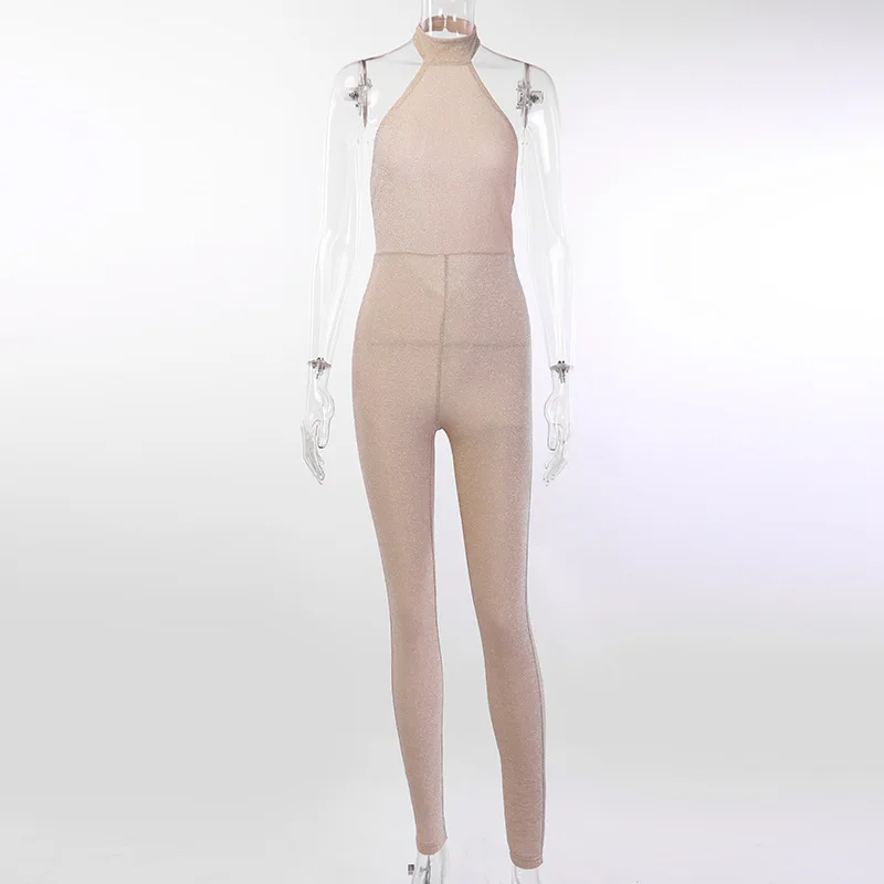 DRESSMECB сексуальный комбинезон с открытой спиной блестками вечерние длинные