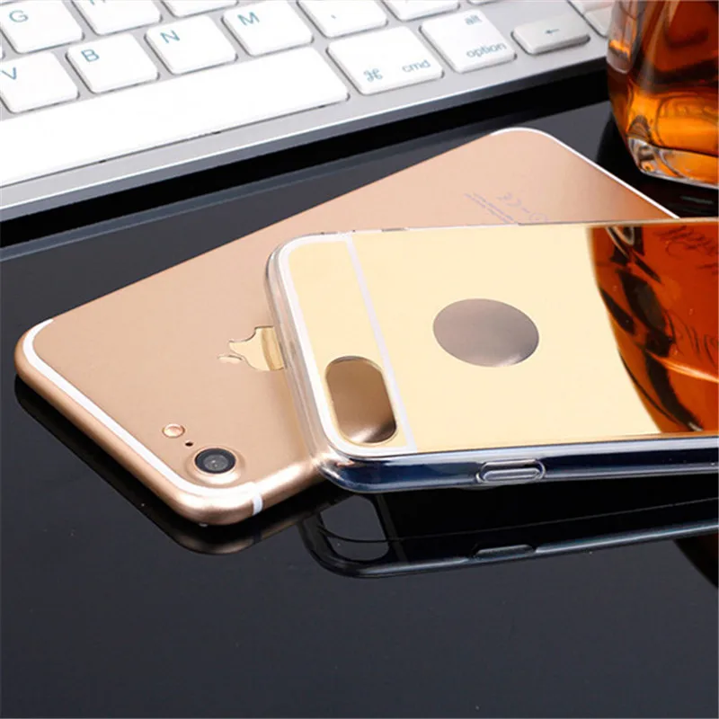 Зеркальный Мягкий Силиконовый ТПУ чехол-бампер для Apple iPhone X 5 5s 6 6s Plus 7 8 | Мобильные