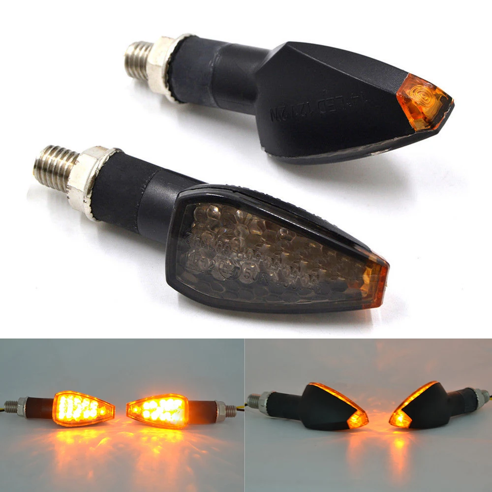

2pcs/set Motorcycle Motorbike Smoke Lens LED Turn Signal Indicator Light Amber
